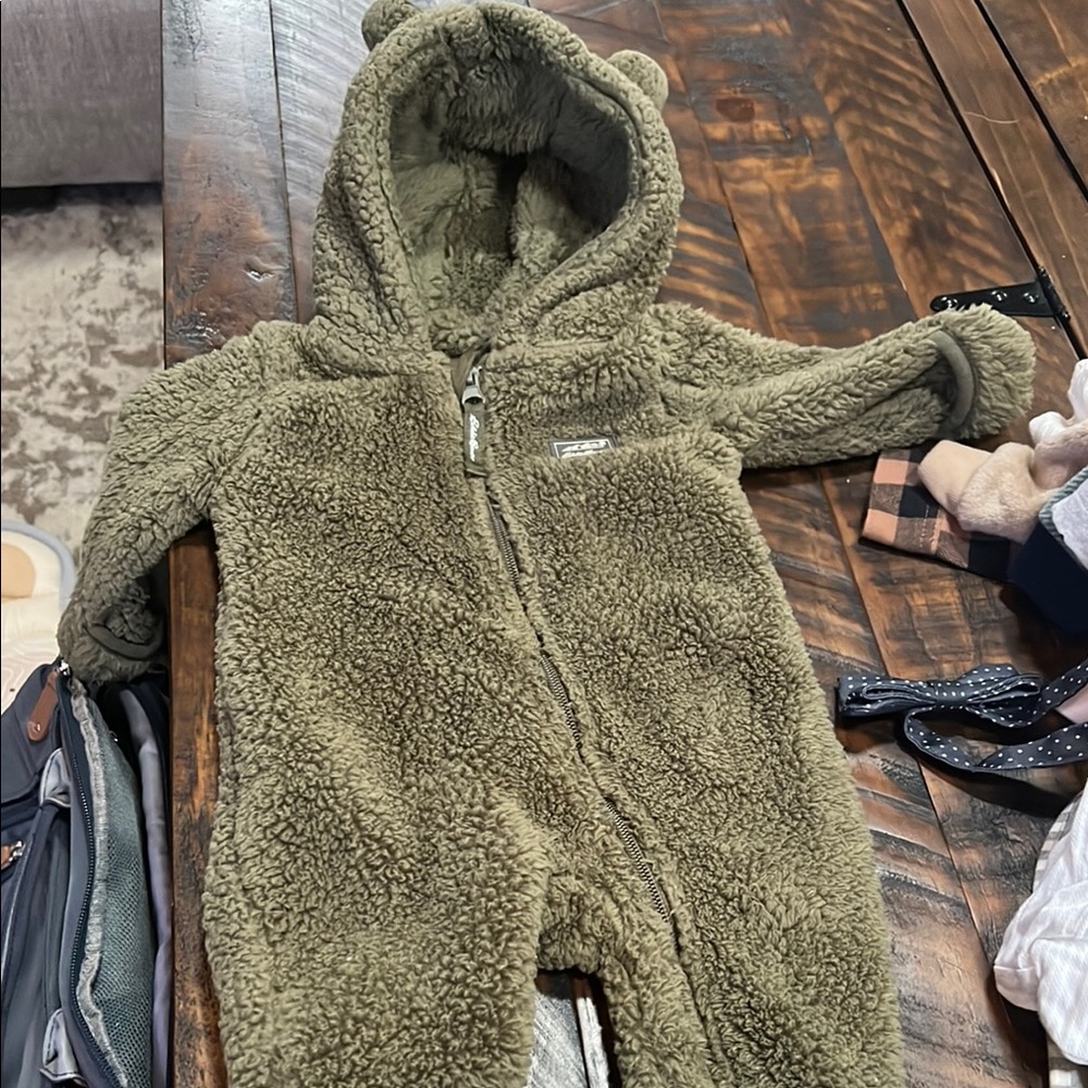 Cozy Olive Green Kids One Piece